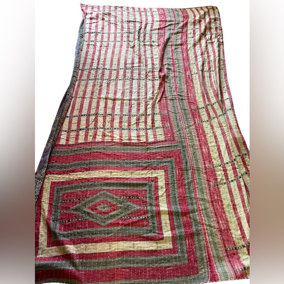 Boho Colorful Patchwork Kathna Reversible Quilt - Picture 10 of 16